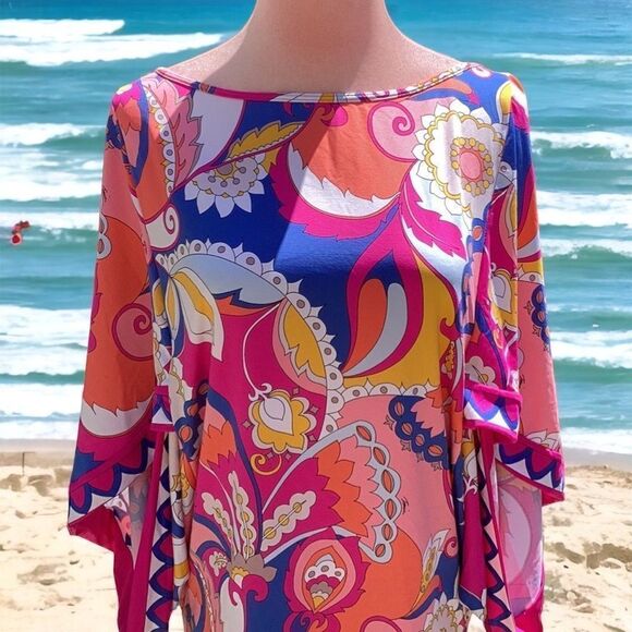 TRINA TURK NWT SEVILLA TUNIC SWIM & SPA COLLECTION SUIT COVER UP DRESS SMALL - Picture 6 of 10
